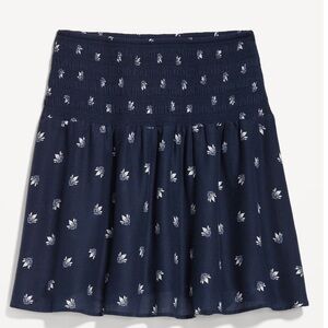 NWT OLD NAVY Smocked-Waist Mini Skirt Color: Blue Ditsy Floral